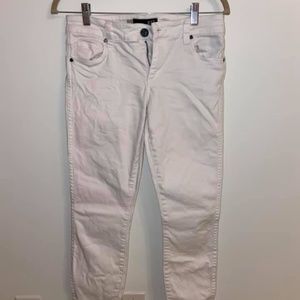KUT white skinny jean with frayed hem